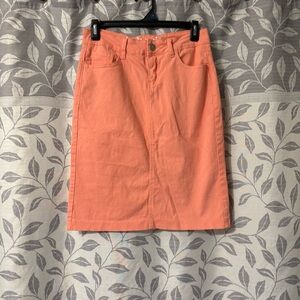 Elegant Coral Pencil Skirt